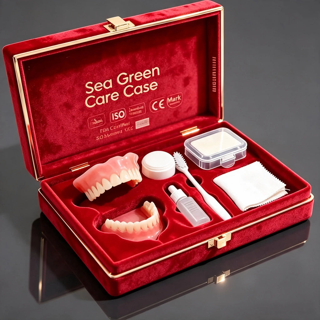 Comfort Fit Full Mouth Denture Set with Complete Care and Storage Kit