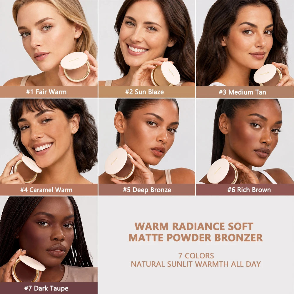 Buildable Matte Pressed Bronzer Powder for Face Contouring