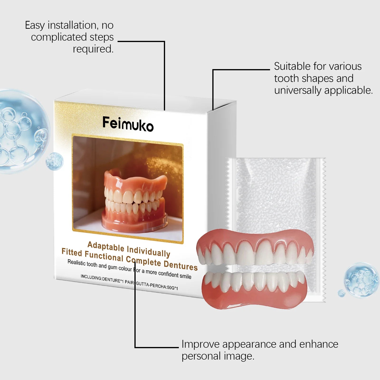 Temporary Silicone Denture Set for Instant Smile Enhancement - 10