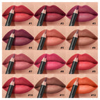 12-Color Waterproof Matte Lip Liner Pencil Set