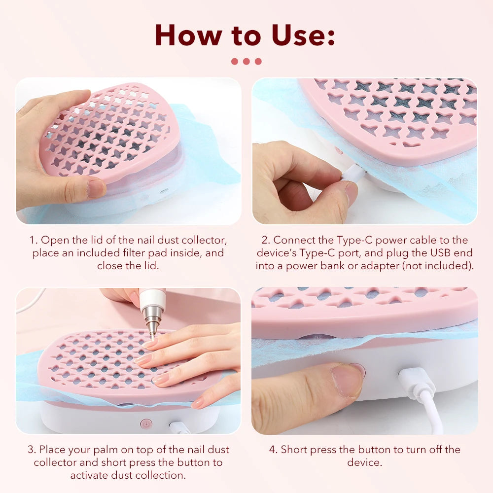 USB Powered Nail Dust Collector for Manicures