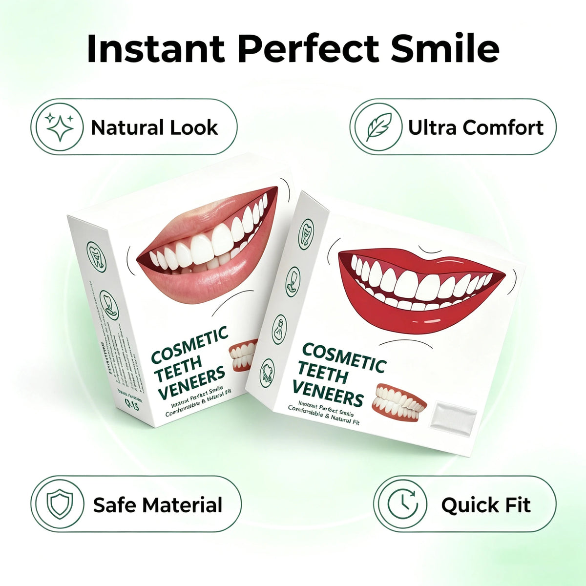 Comfort Fit Silicone Dentures Upper and Lower Set