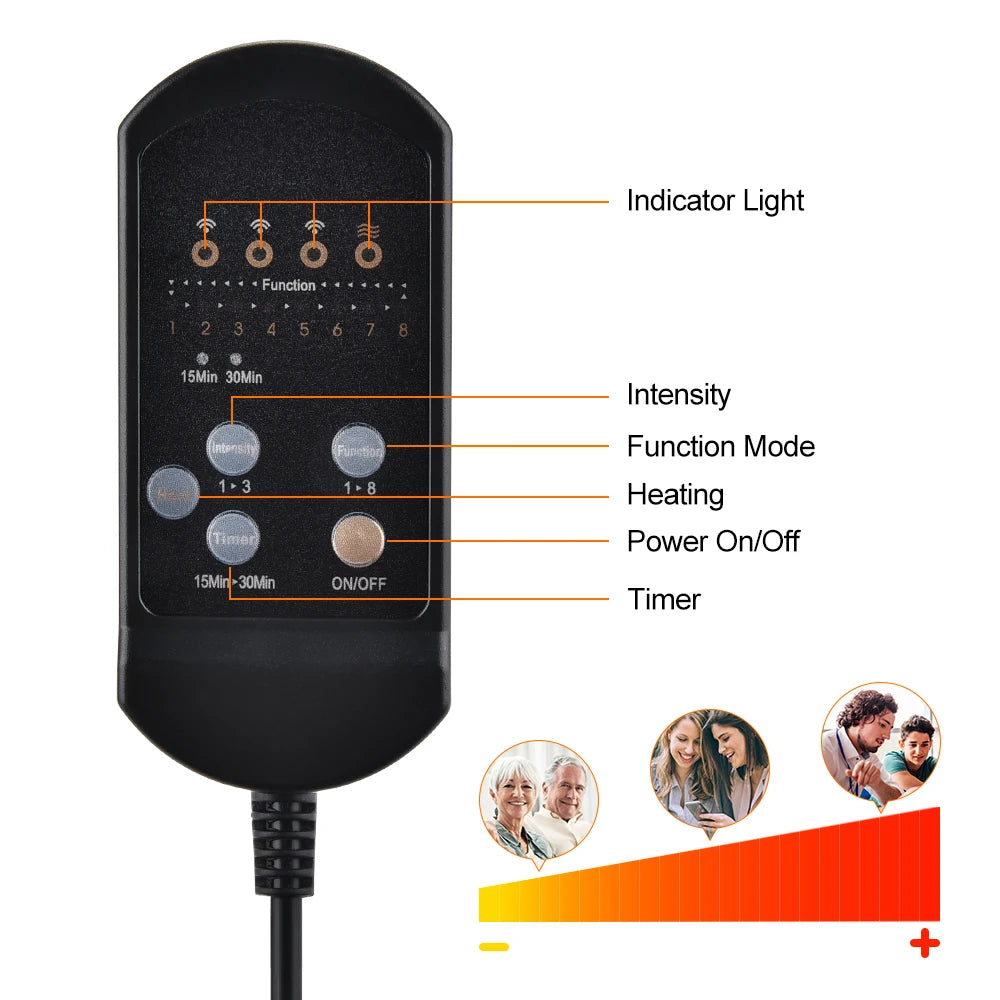 Full-Body Electric Heated Vibration Massage Chair Mat