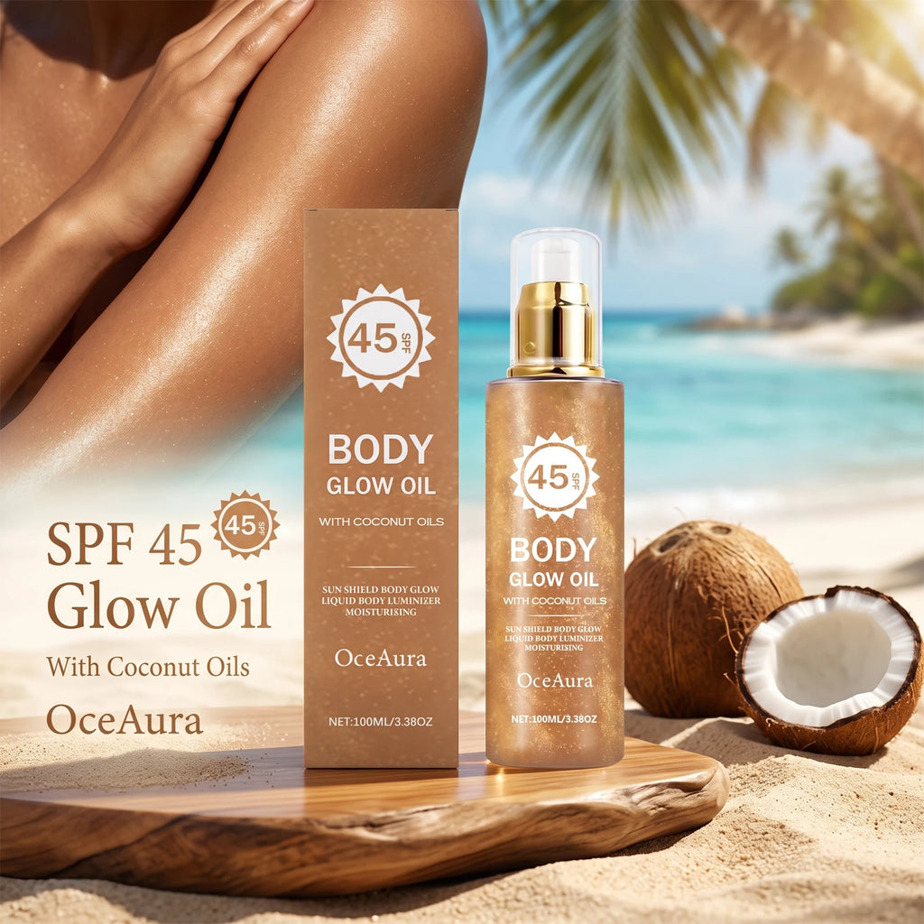 SPF 45 Shimmering Coconut Body Oil Sunscreen