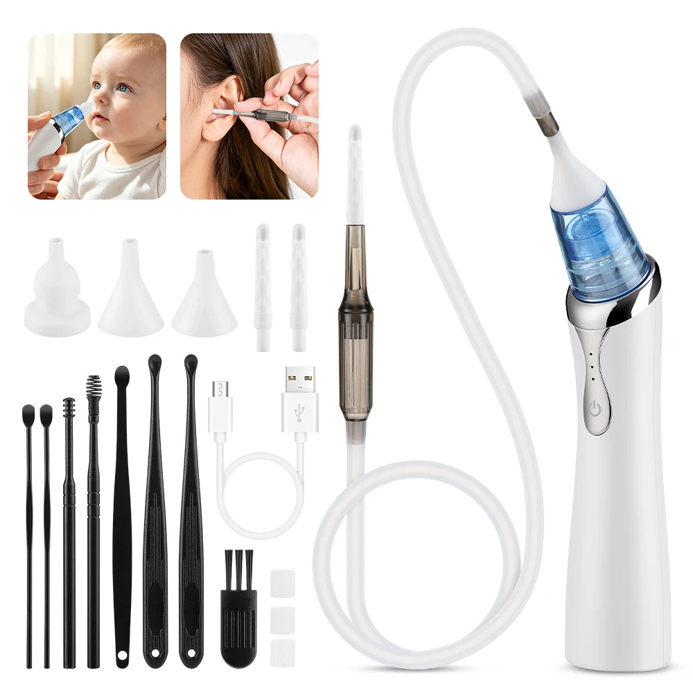 Electric 2-in-1 Baby Nasal Aspirator and Ear Wax Removal Kit - 19