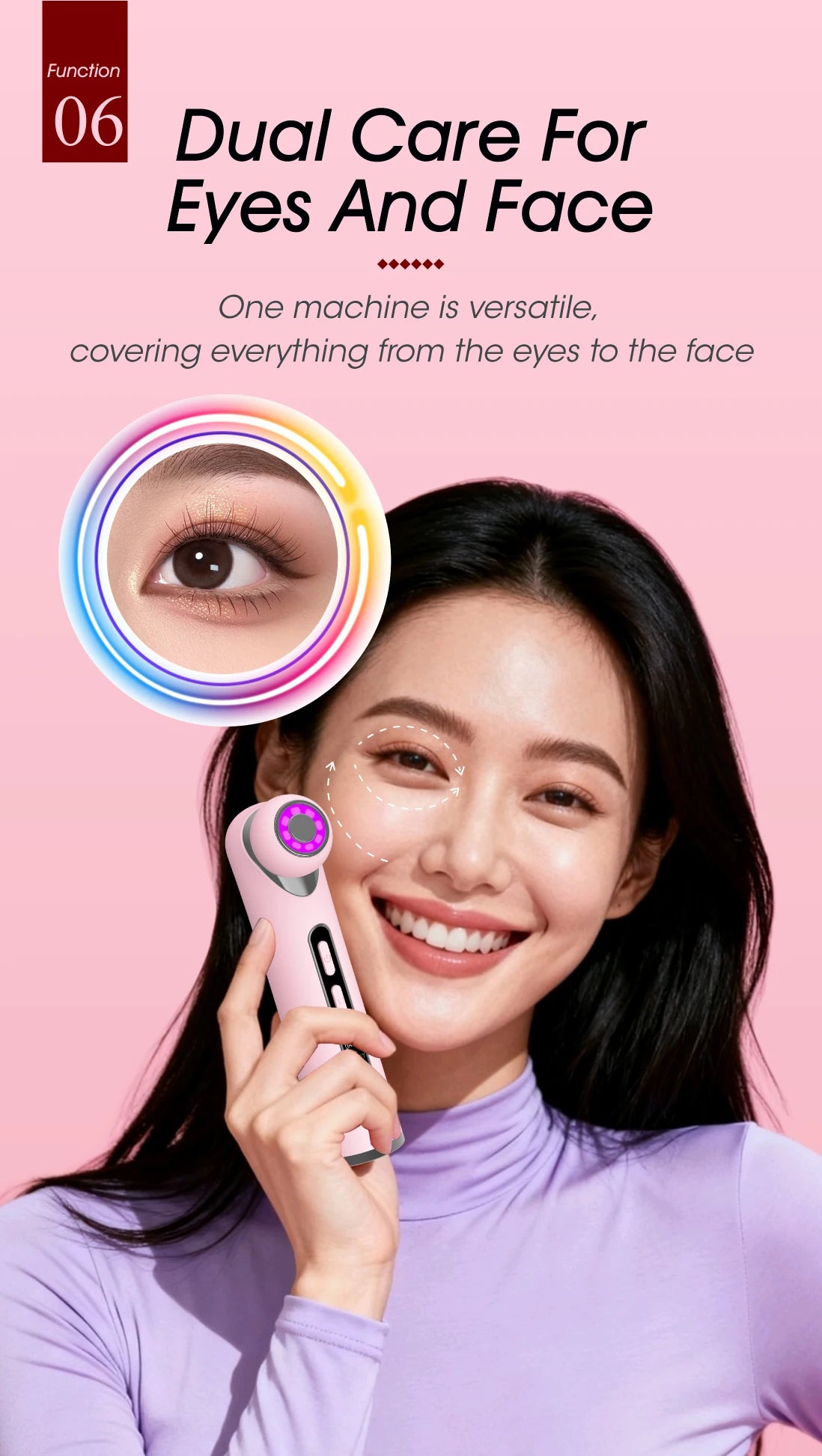 3-in-1 LED Photon Eye Facial Massager for Puffiness and Dark Circles