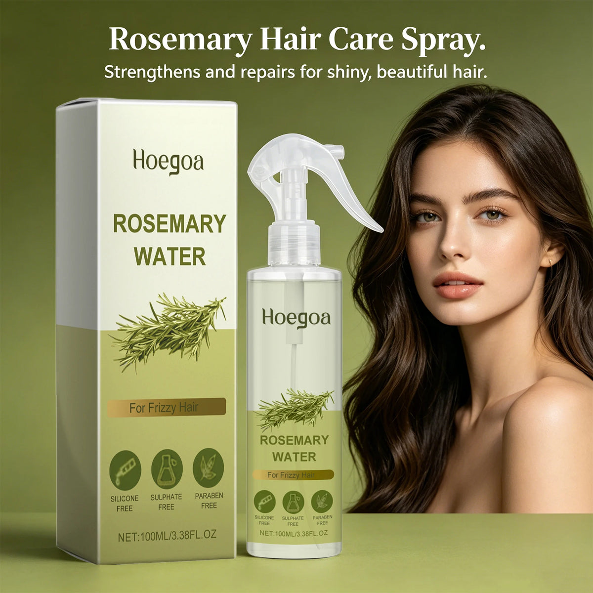 Rosemary Strengthening Hair Care Spray for Frizz and Oil Control