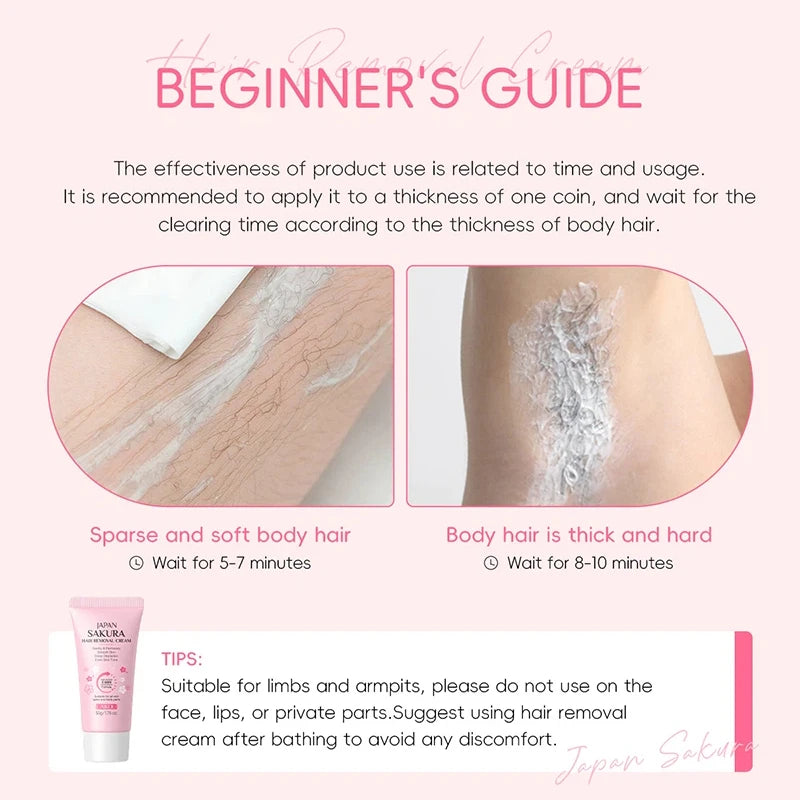 Painless Gentle Hair Removal Cream for Sensitive Skin