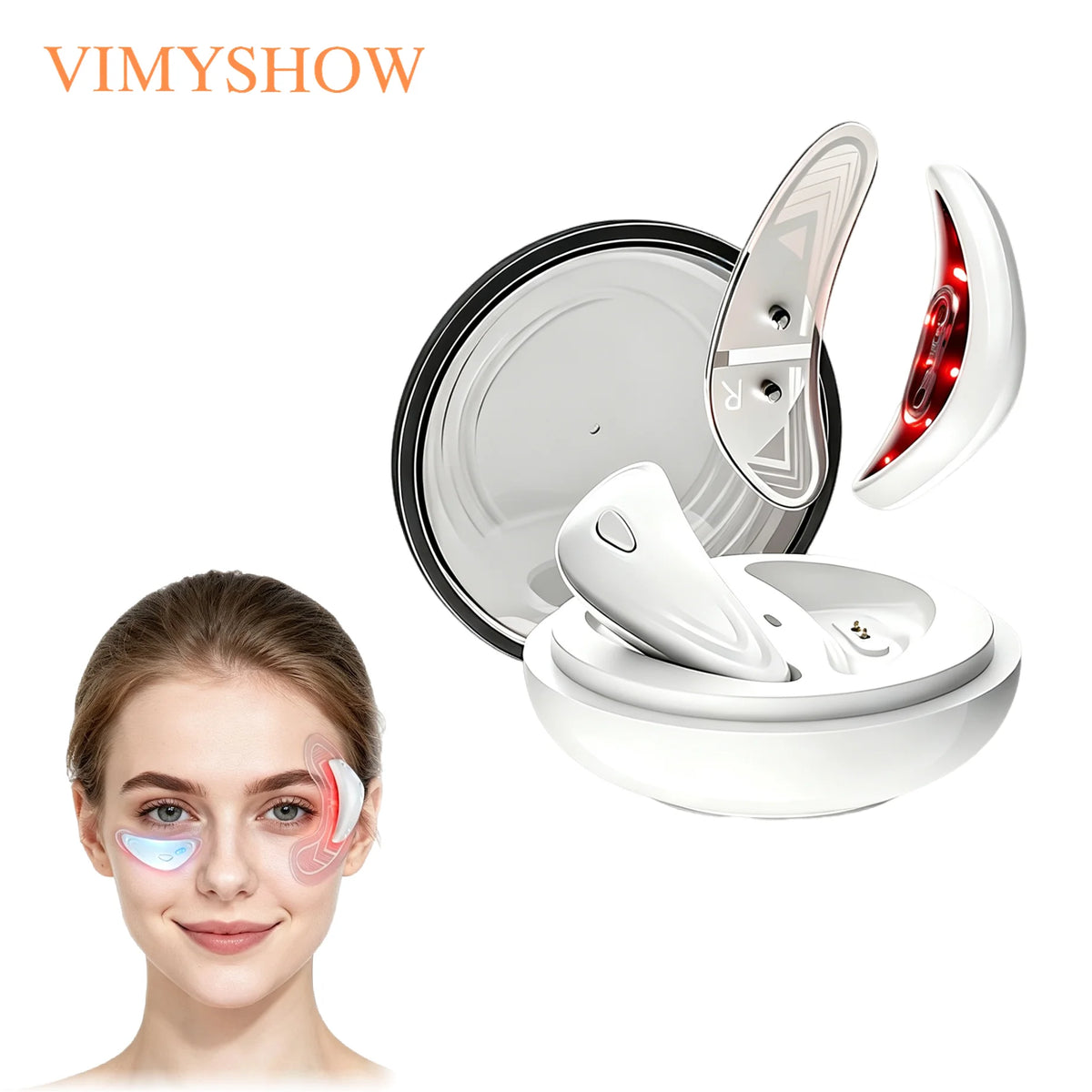 Red Light Microcurrent Under-Eye Massager for Dark Circles