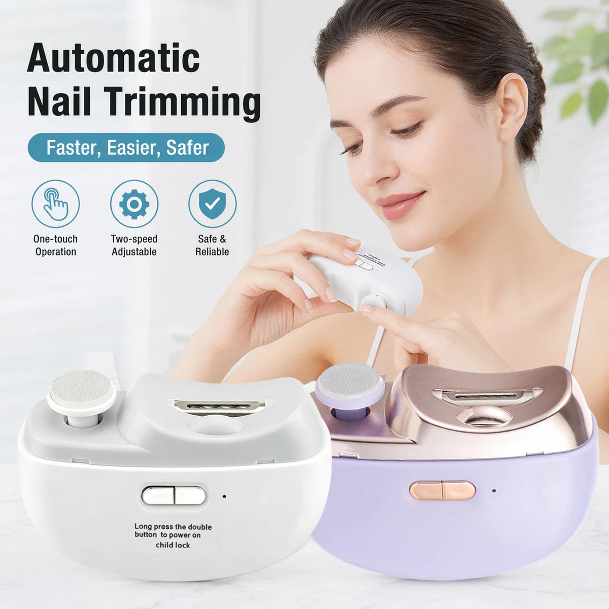 Electric 2-in-1 Automatic Nail Trimmer and Polisher