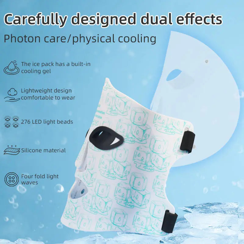 LED Red Light Therapy Face Mask with Cooling Gel Pack