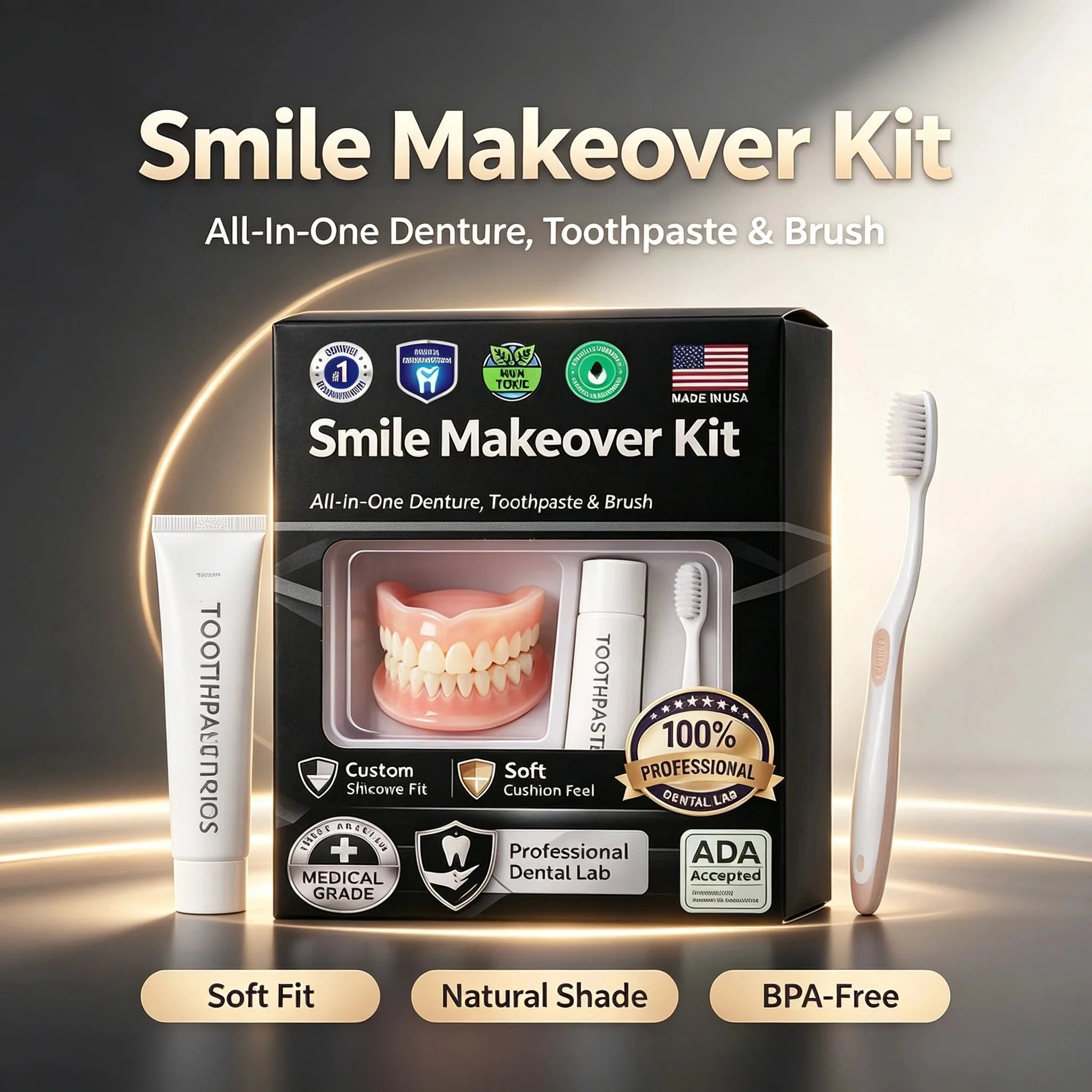 Moldable Silicone Cosmetic Teeth Veneers Kit - 12
