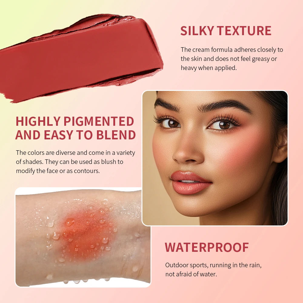 8-Color Cream Blush and Contour Palette for Natural Makeup Looks