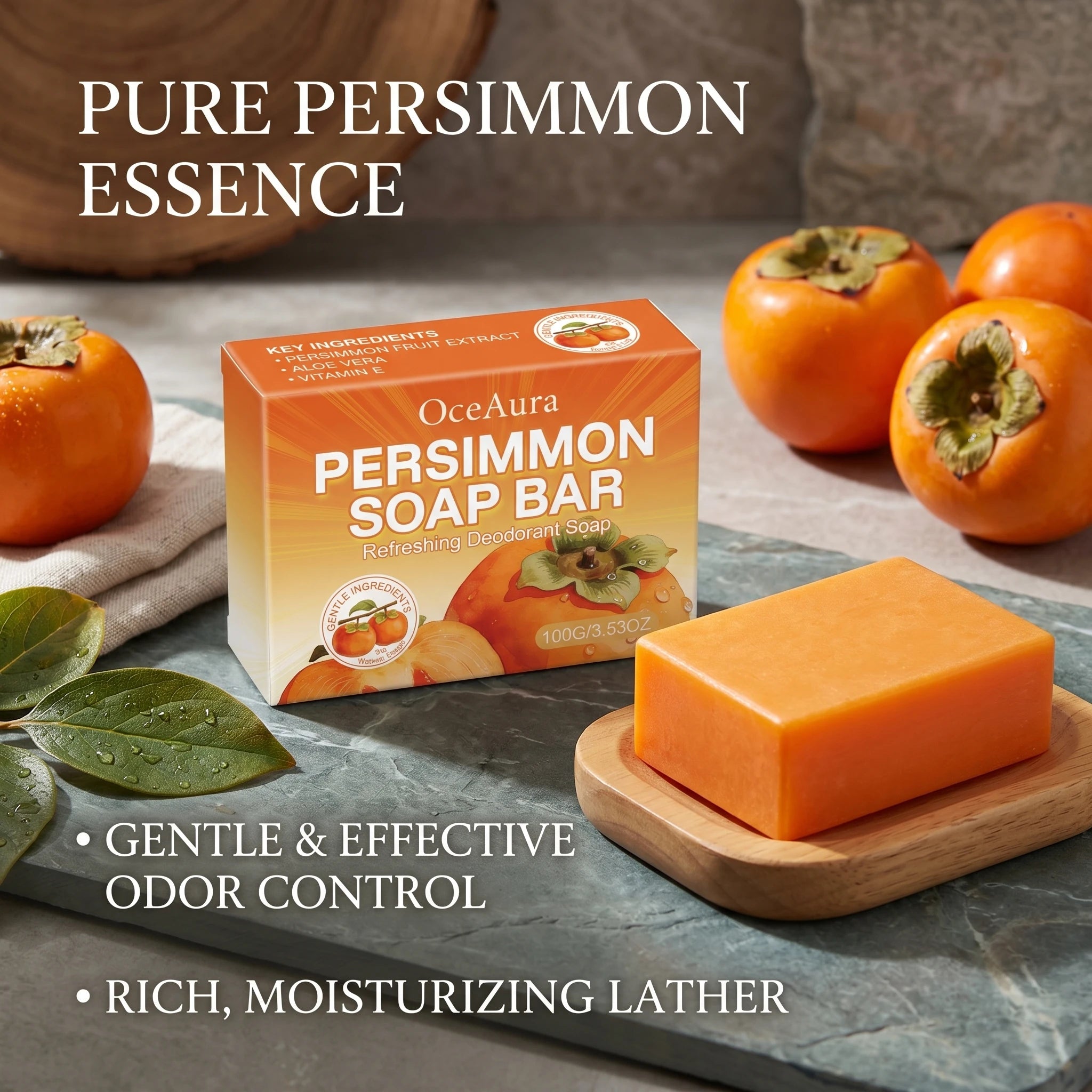 Natural Persimmon Extract Deodorizing Body Soap Bar - 12