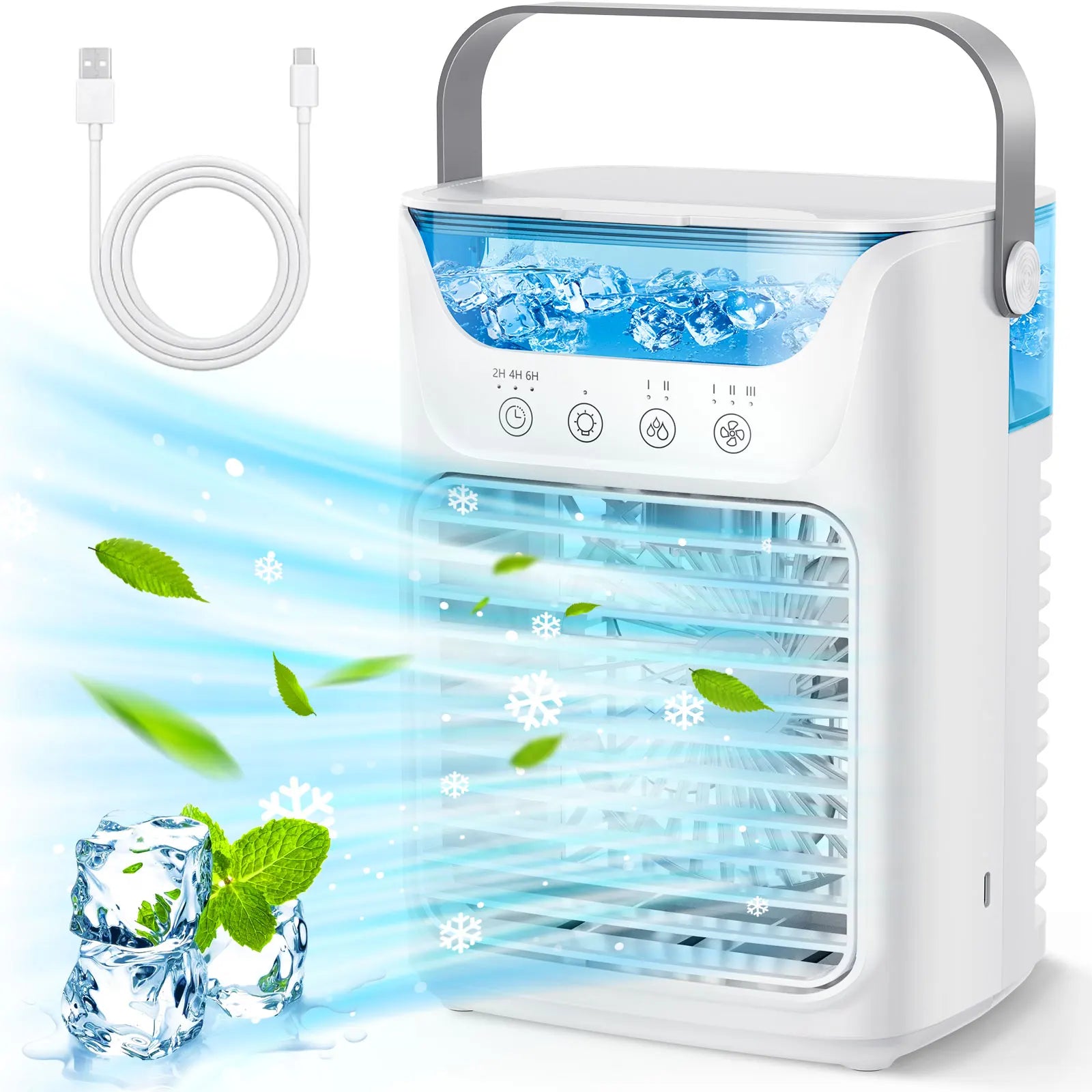 3-in-1 Portable Desktop Air Cooler and Humidifier Fan - 18