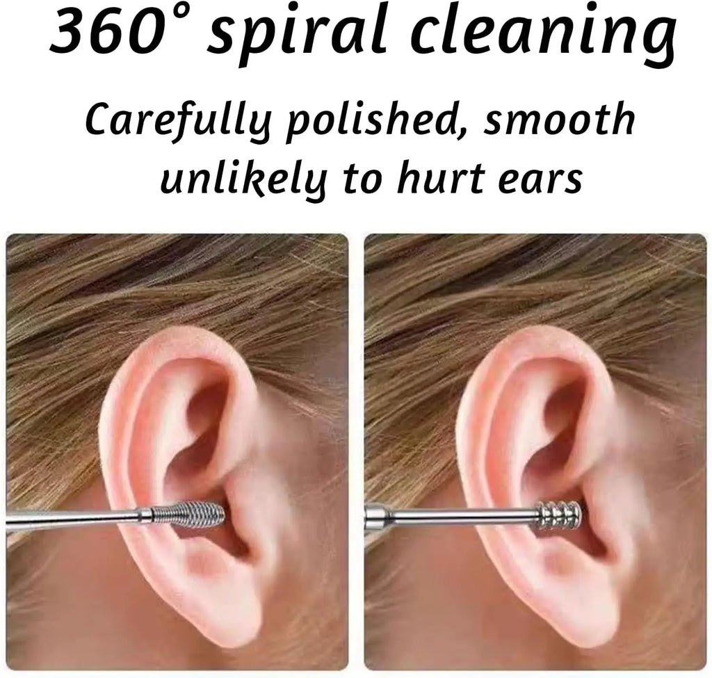 Stainless Steel Ear Wax Removal Cleaning Kit with Storage Case