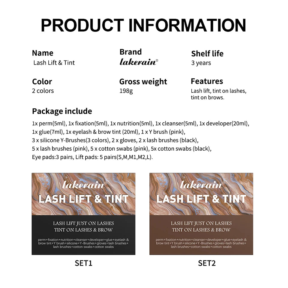 Professional Eyelash Lifting and Eyebrow Tinting Kit