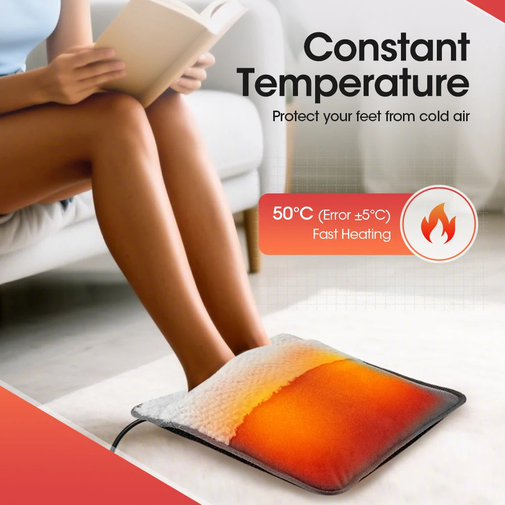 USB Heated Foot Warmer Mat for Desk and Home - 8