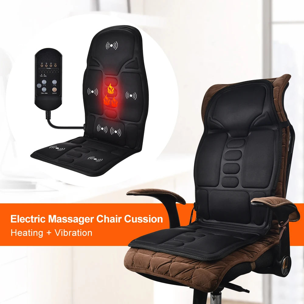 Full-Body Electric Heated Vibration Massage Chair Mat