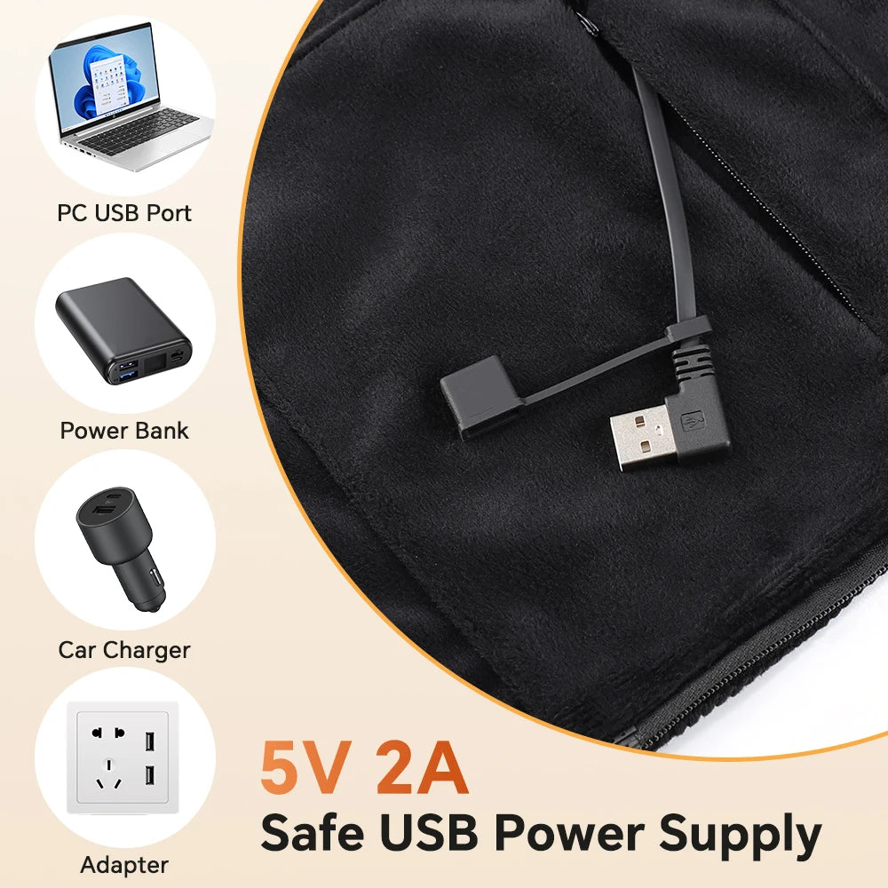 Wearable USB Graphene Heated Hooded Shawl