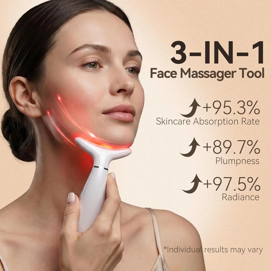 3-in-1 LED Facial Massager for Skin Tightening and Sculpting