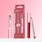 All-in-One Travel Lip Makeup Set with Liner, Lipstick, and Gloss