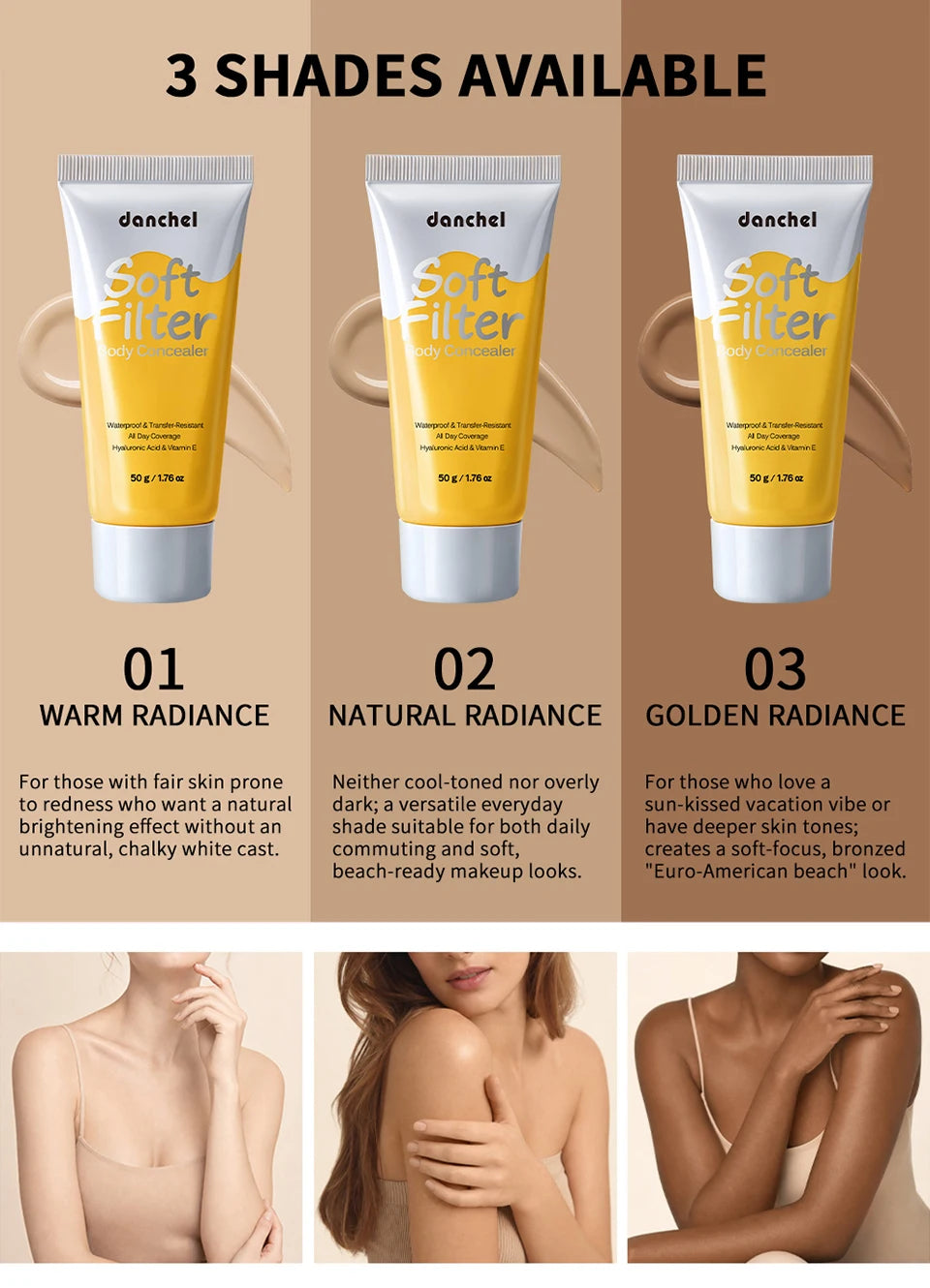 Waterproof Full Coverage Body Concealer for Scars, Tattoos and Veins - 8
