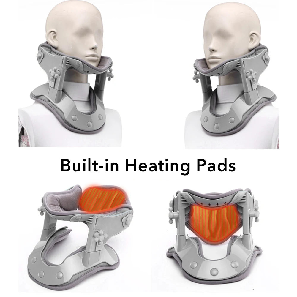 Heated Adjustable Cervical Neck Traction Stretcher and Support