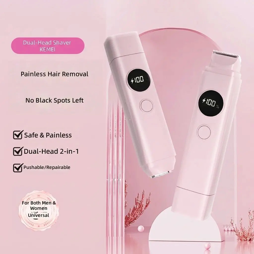 2-in-1 Electric Painless Hair Shaver for Face and Body