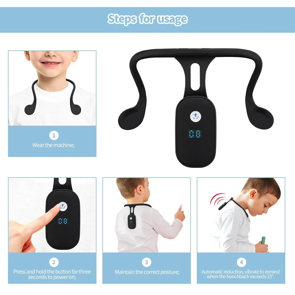 Intelligent Vibration Posture Corrector with LCD Display