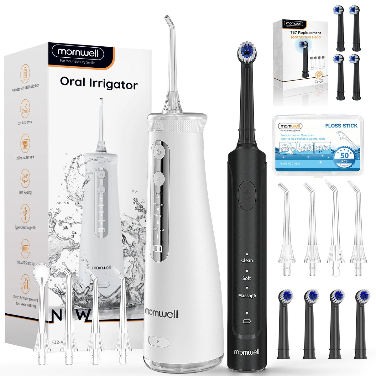 Electric Toothbrush and Water Flosser Combo Kit