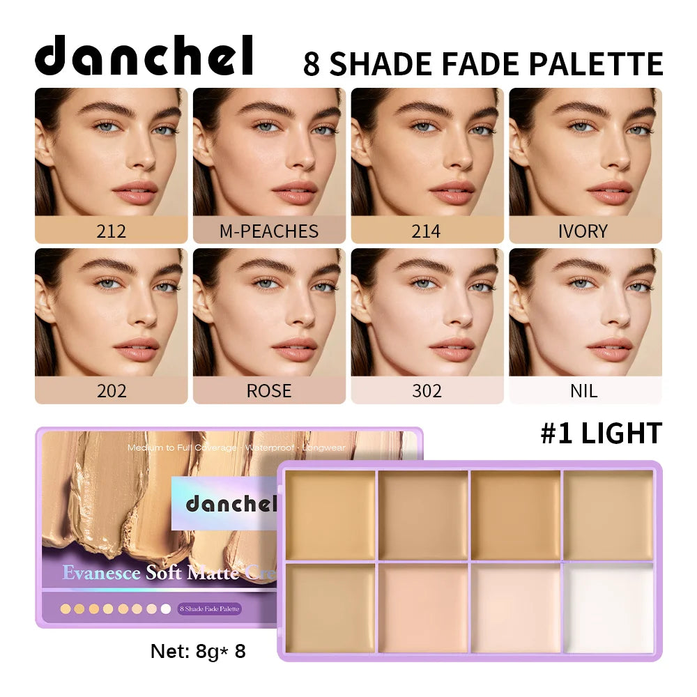 8-Shade Full Coverage Cream Concealer Palette
