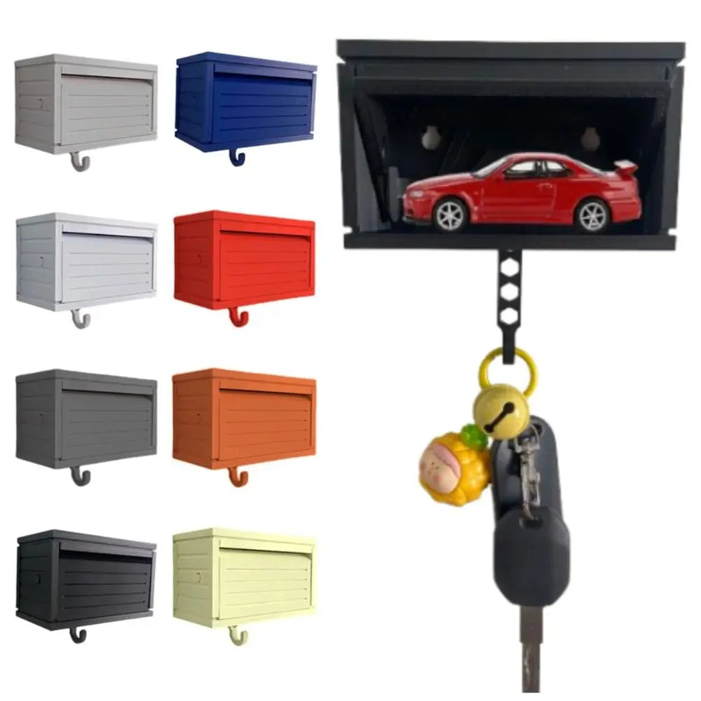 Wall-Mounted Garage Door Key Holder and Display Shelf