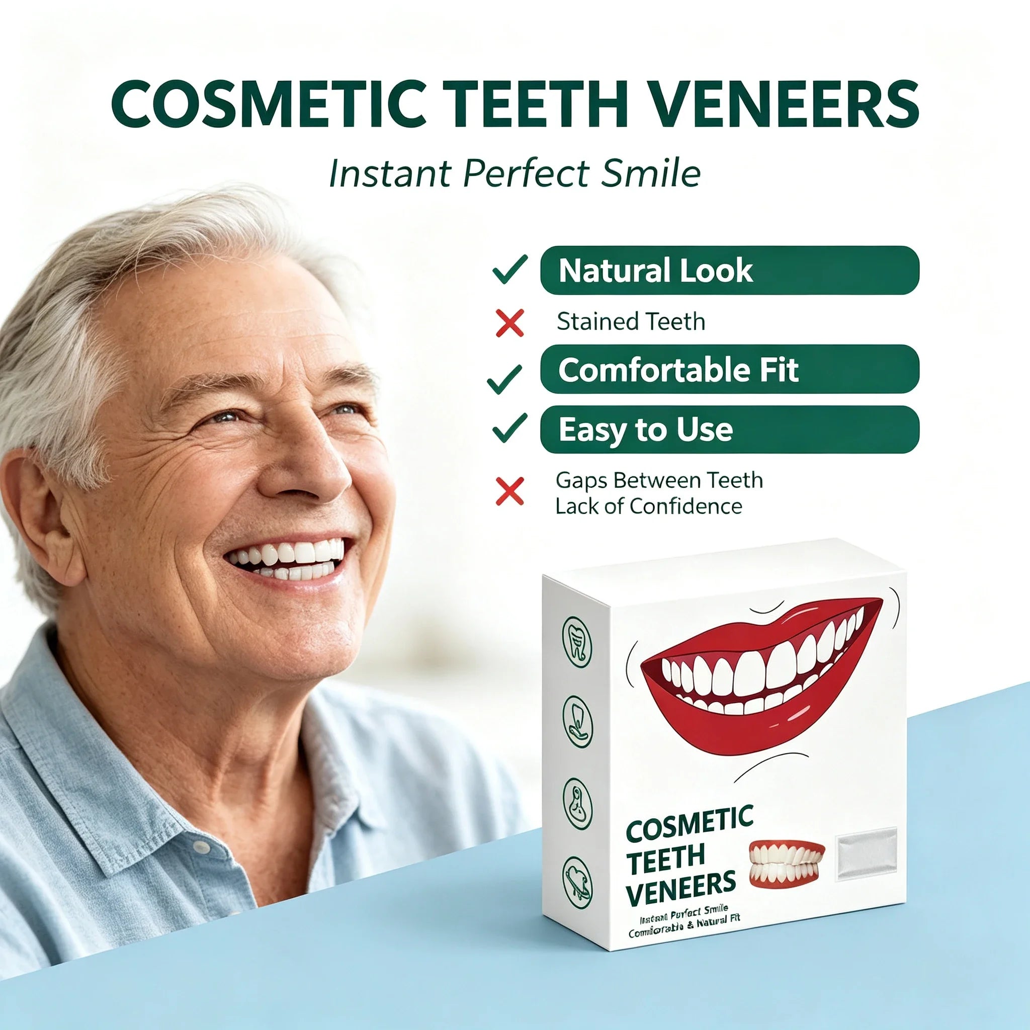Comfort Fit Silicone Dentures Upper and Lower Set - 10