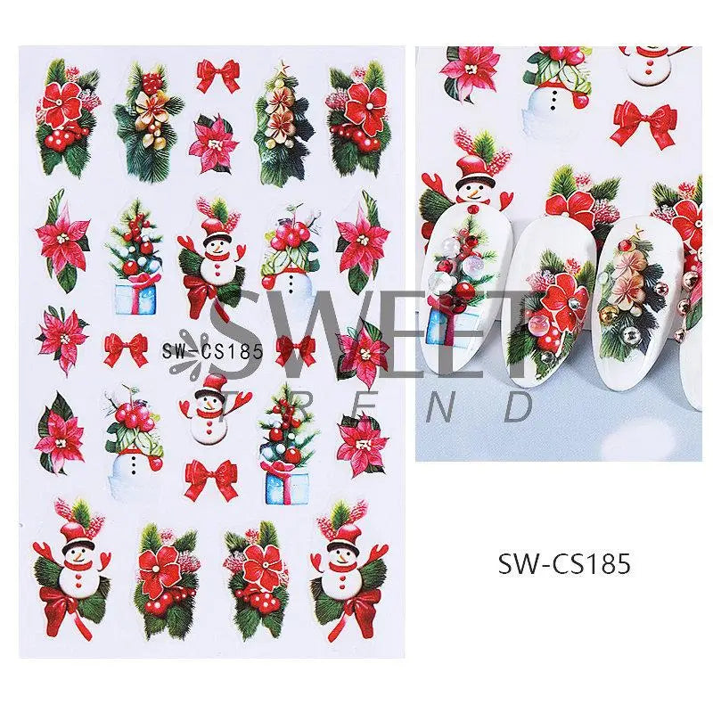 3D Christmas Cartoon Nail Art Sticker Decals