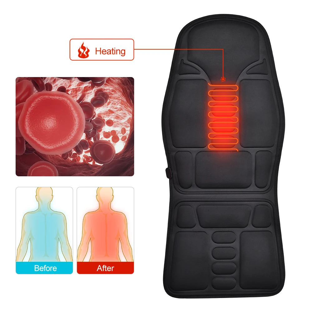 Full-Body Electric Heated Vibration Massage Chair Mat - 16