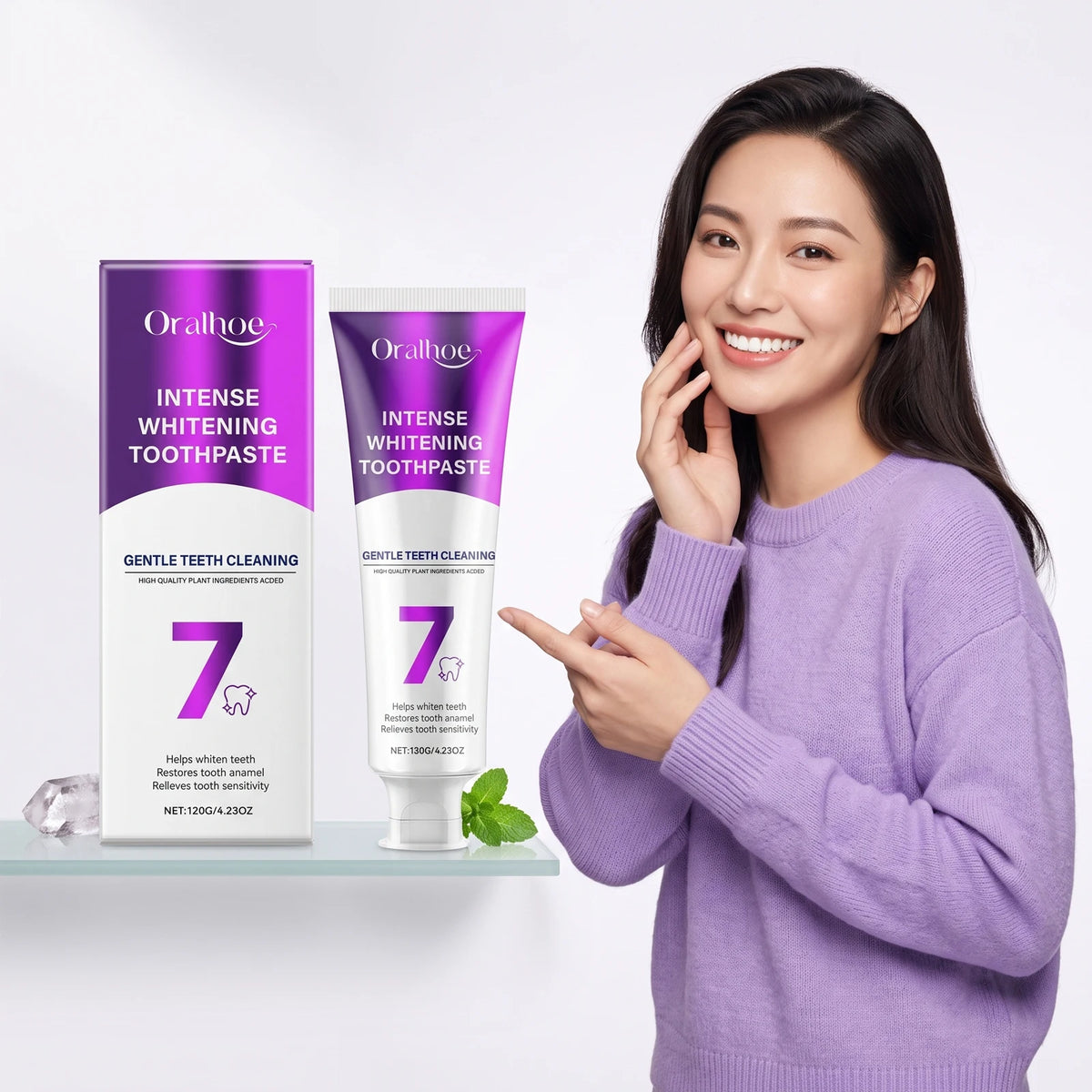 Intense Whitening Toothpaste for Stain Removal and Enamel Repair