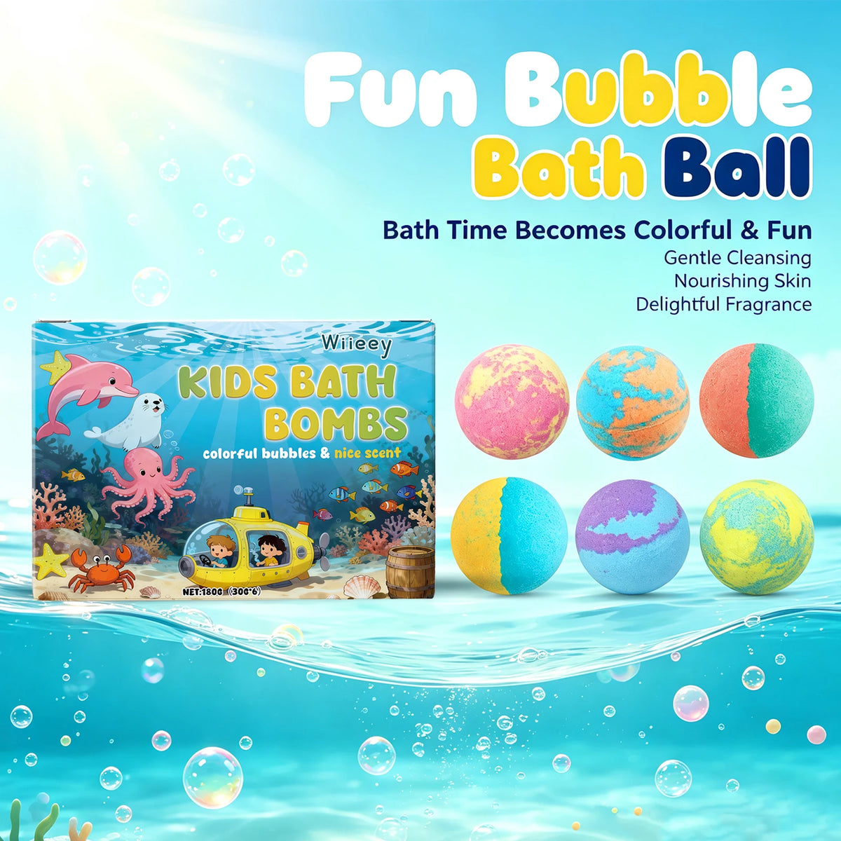 Kids Moisturizing Fizzy Bath Bomb Set