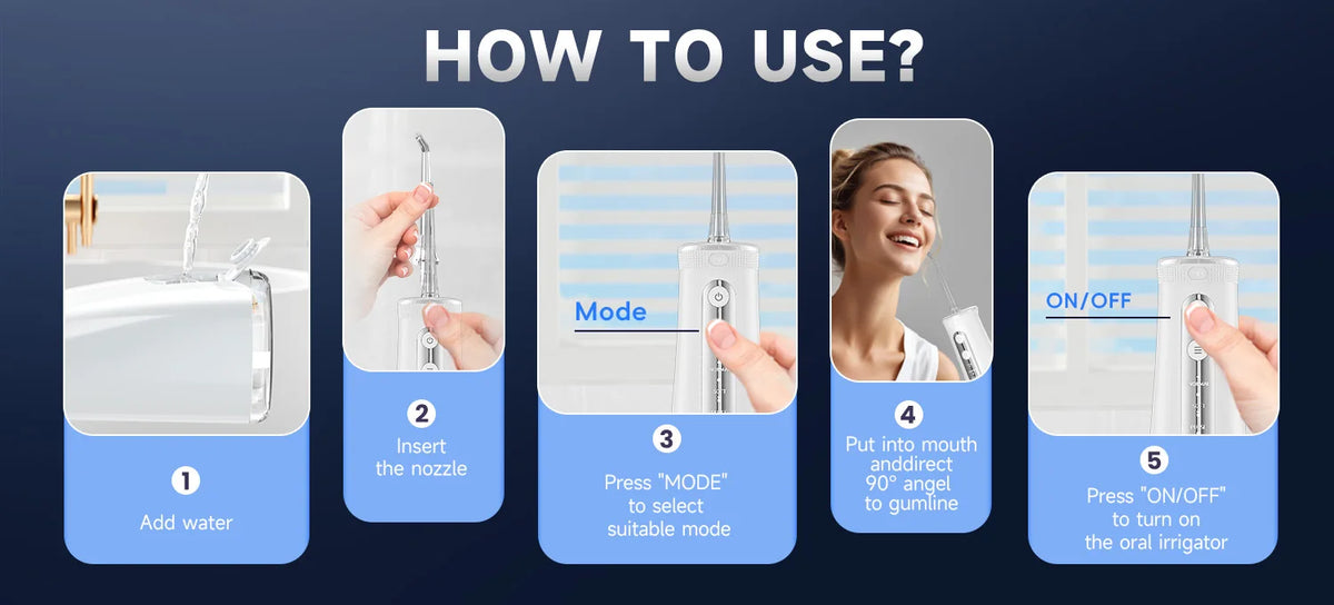 Portable Cordless Water Flosser for Teeth Cleaning