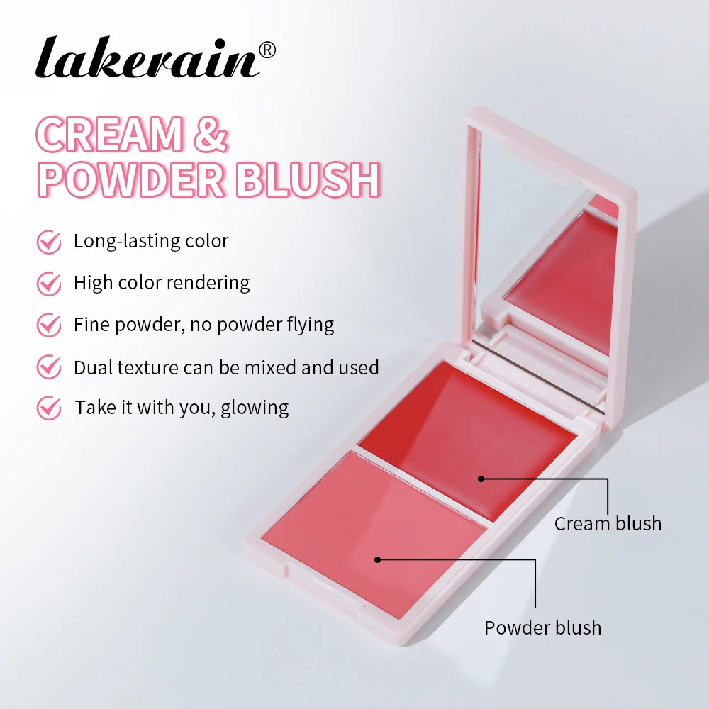 2-in-1 Cream and Powder Blush Palette for Long-Lasting Makeup - 3