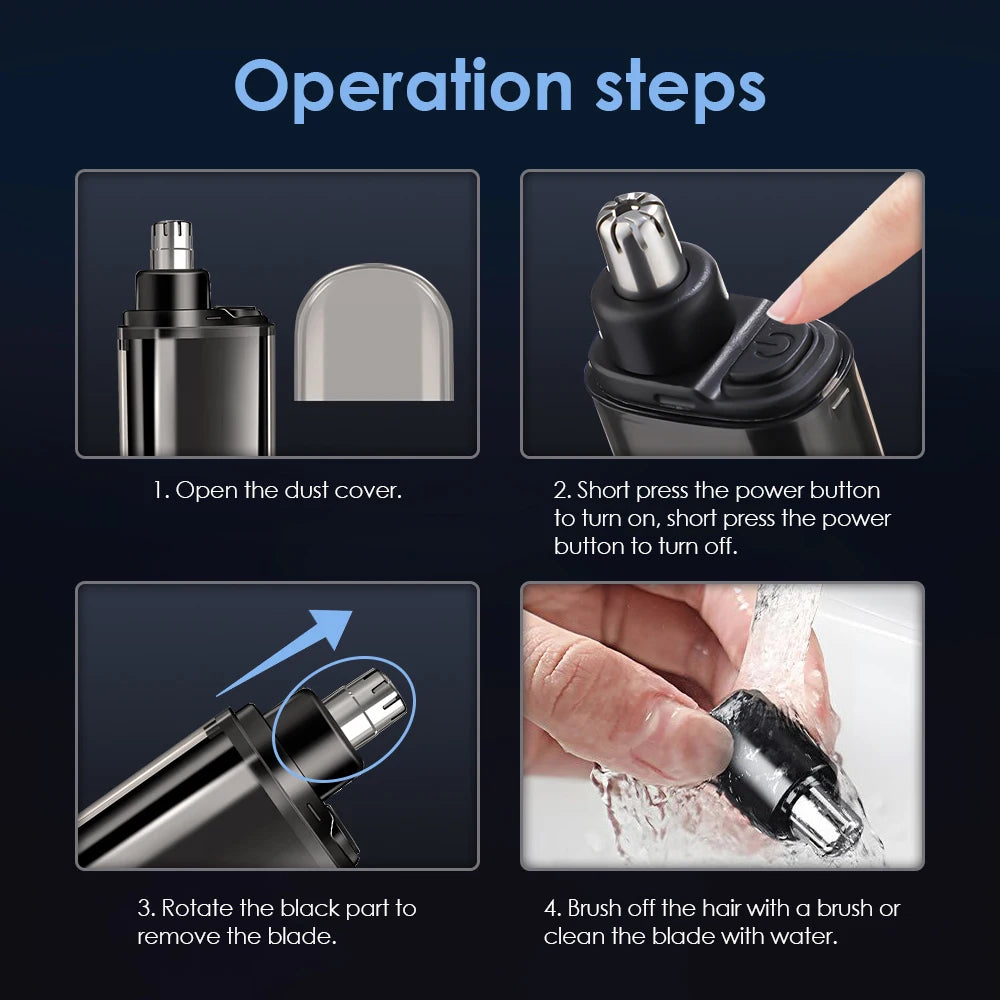 Electric Rechargeable Nose and Ear Hair Trimmer