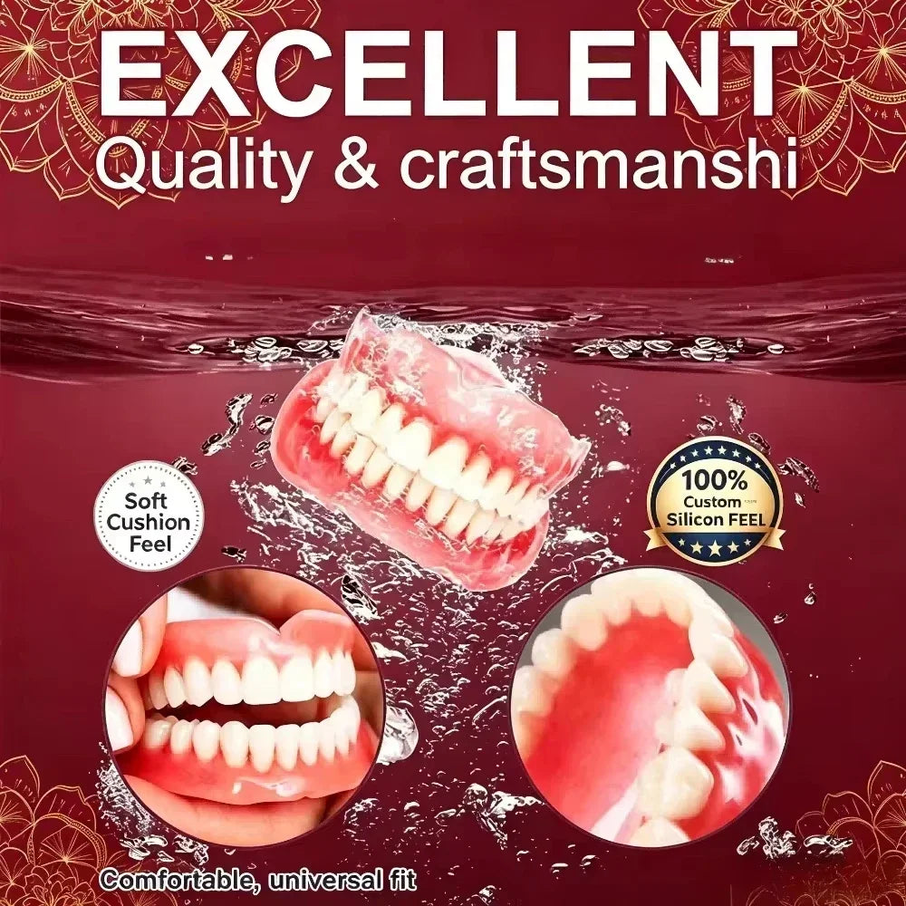 Comfortable Silicone Full-Mouth Denture Set with Storage Case - 7