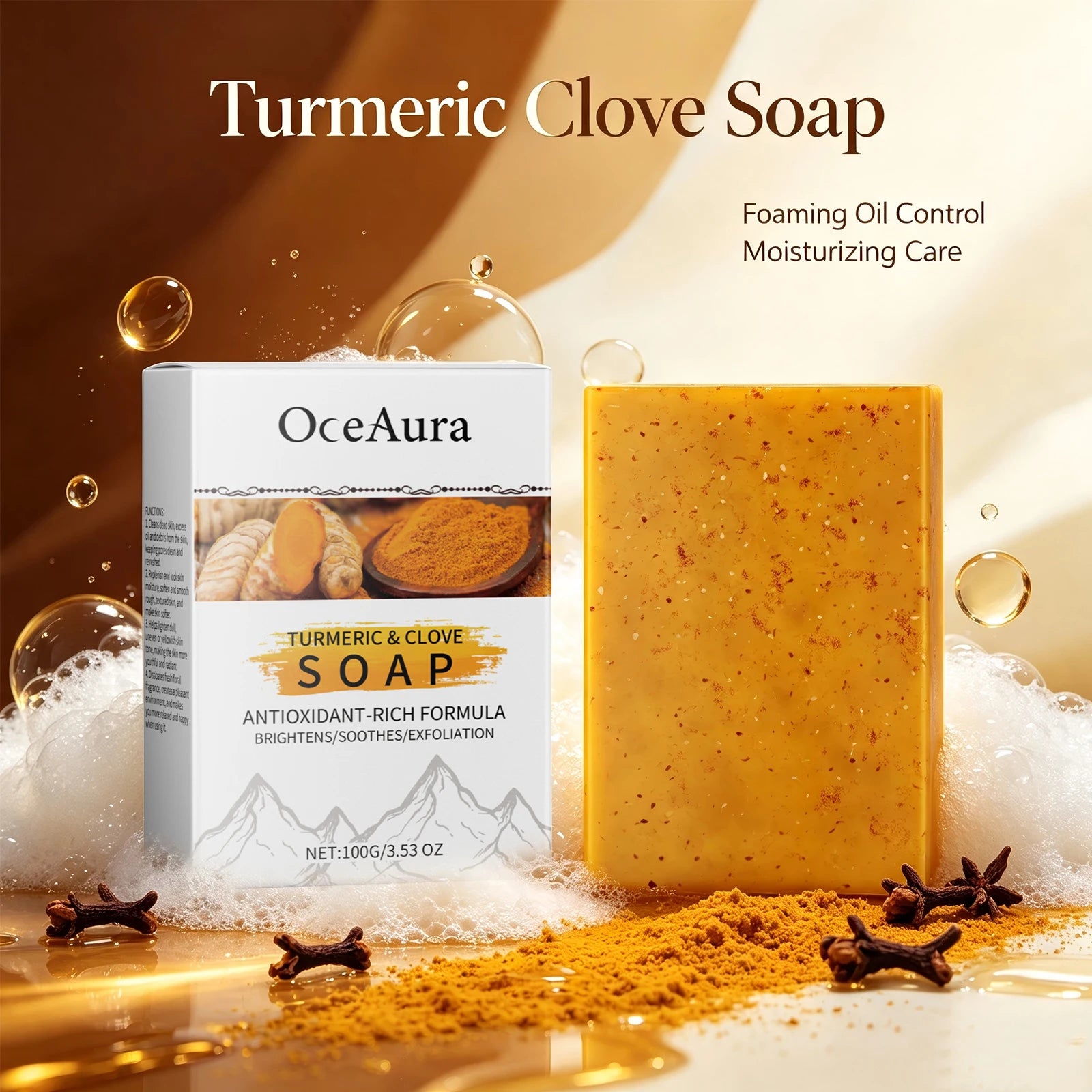 Turmeric and Clove Exfoliating Brightening Soap Bar for Face and Body - 4