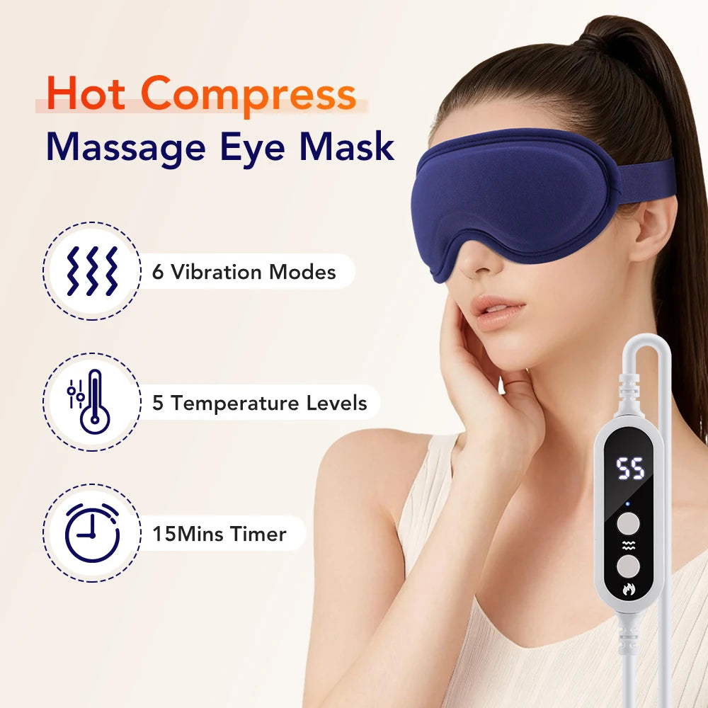 Heated 3D Massage Eye Mask for Dry Eyes and Stress Relief - 7