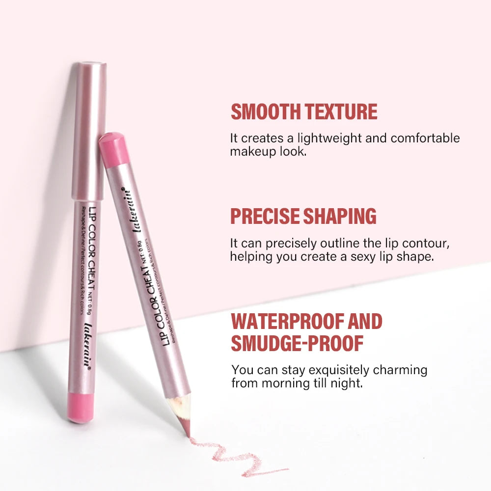 Waterproof Matte Lip Liner Pencil Set for Defined Lips