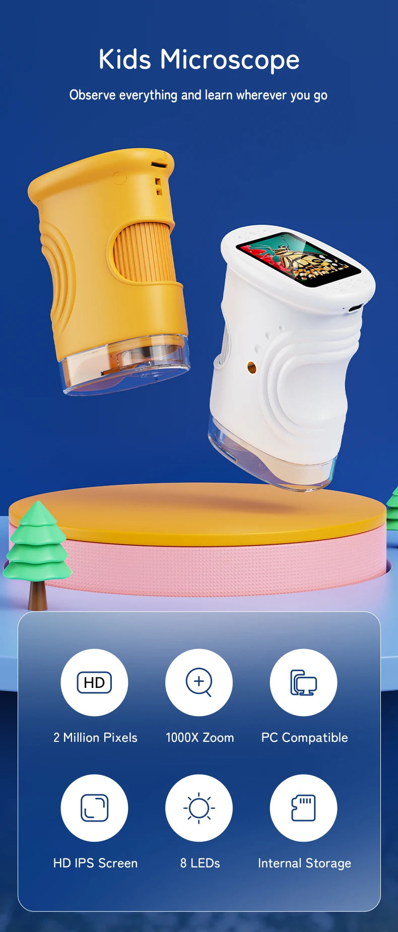 Portable Digital Handheld Microscope for Kids