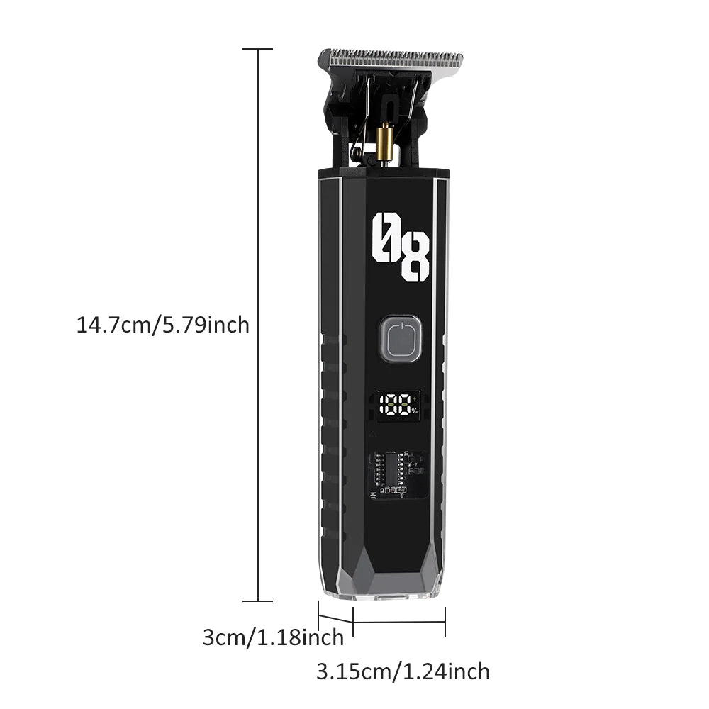 Professional Cordless Hair Trimmer with Digital LED Display - 10