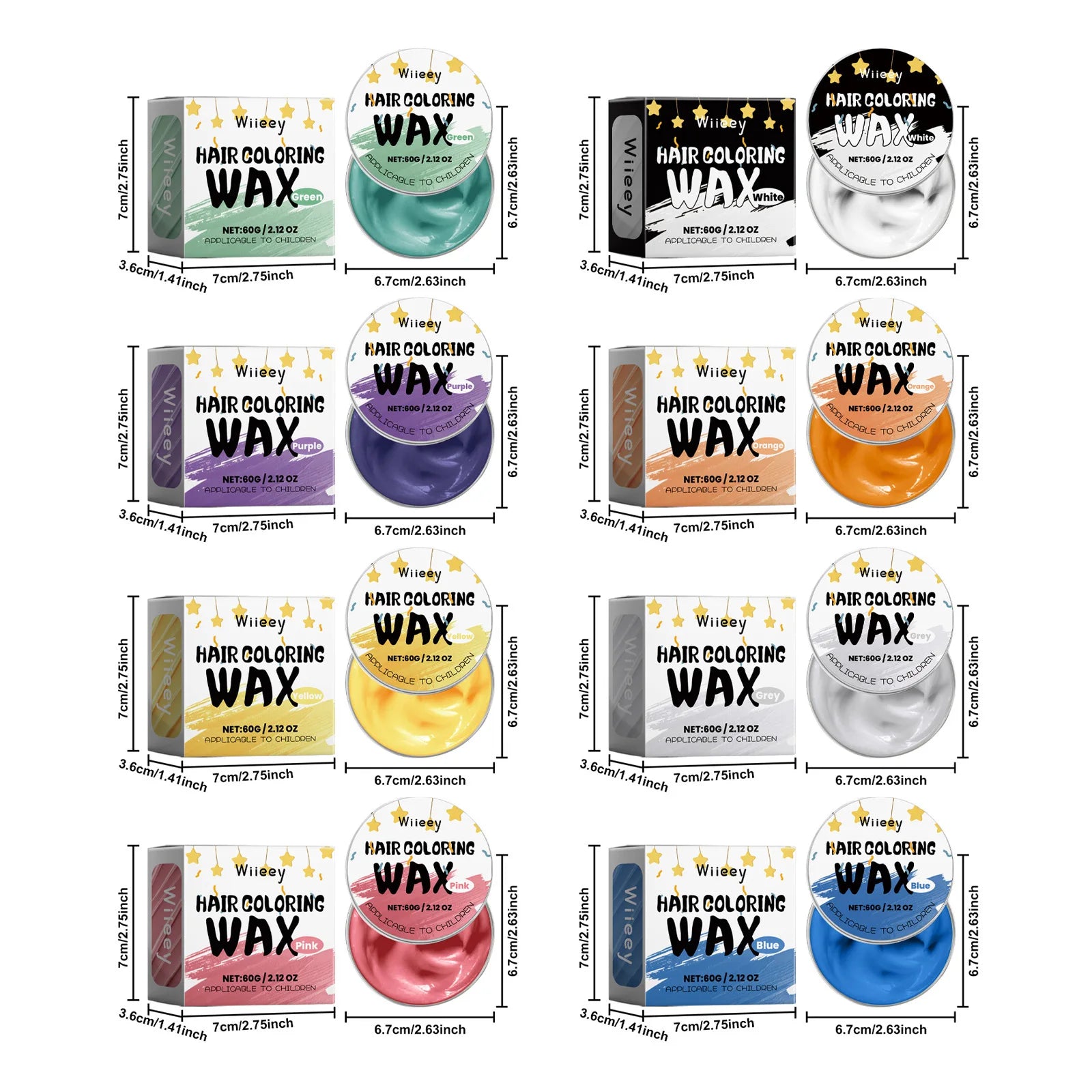 Temporary Washable Hair Color Wax for Kids and Parties - 15