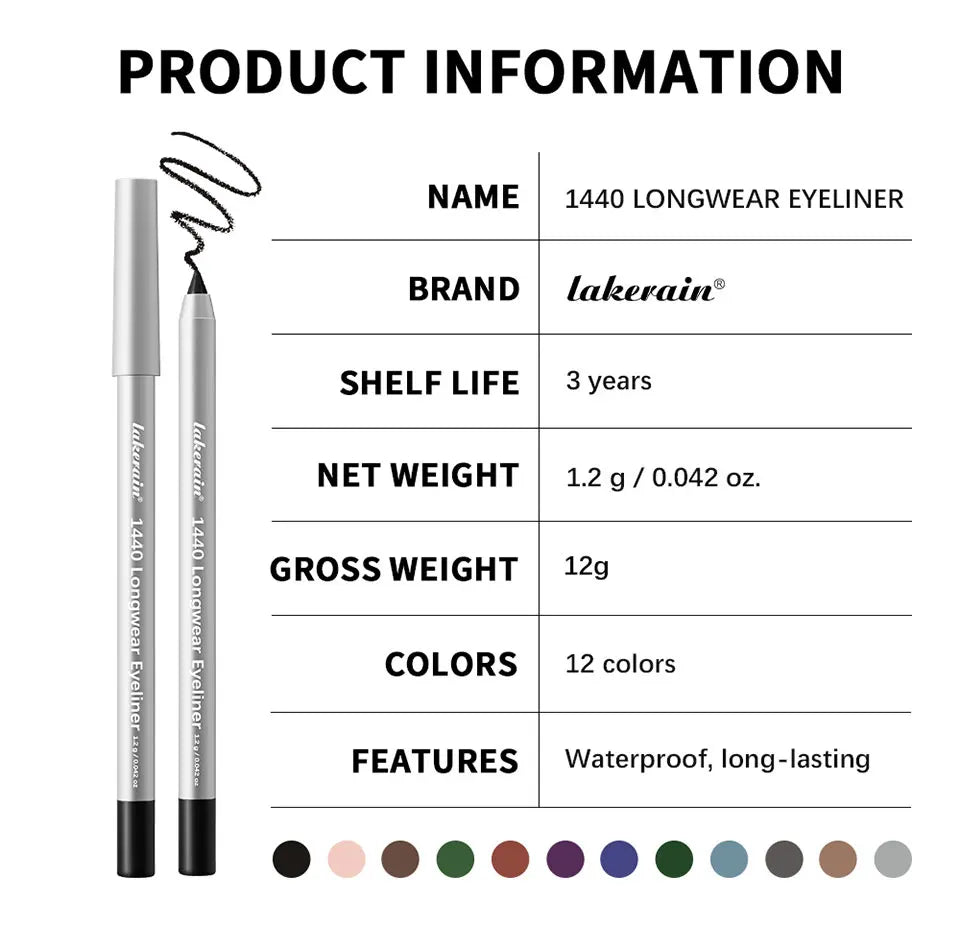 Waterproof Long-Lasting Smudge-Proof Eyeliner Pencil - 18