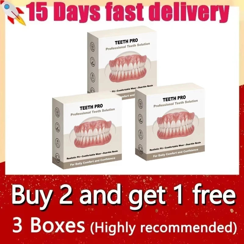 Comfortable Silicone Upper and Lower Denture Set
